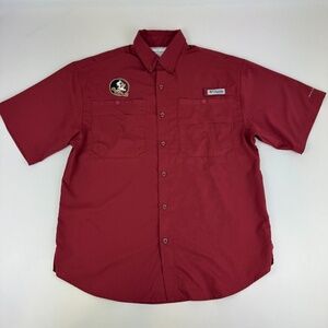 Columbia PFG Mens Size S Florida State Seminoles Short Sleeve Fishing Shirt